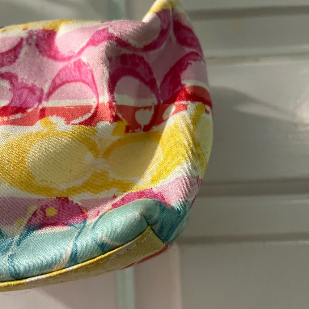 Coach Pink and Yellow Clutch Vibrant Design - Picture 8 of 9